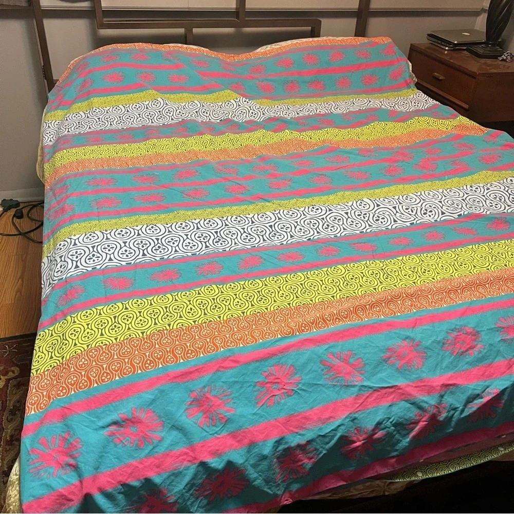 IKEA Lappljung multicolored tribal stripe twin duvet cover